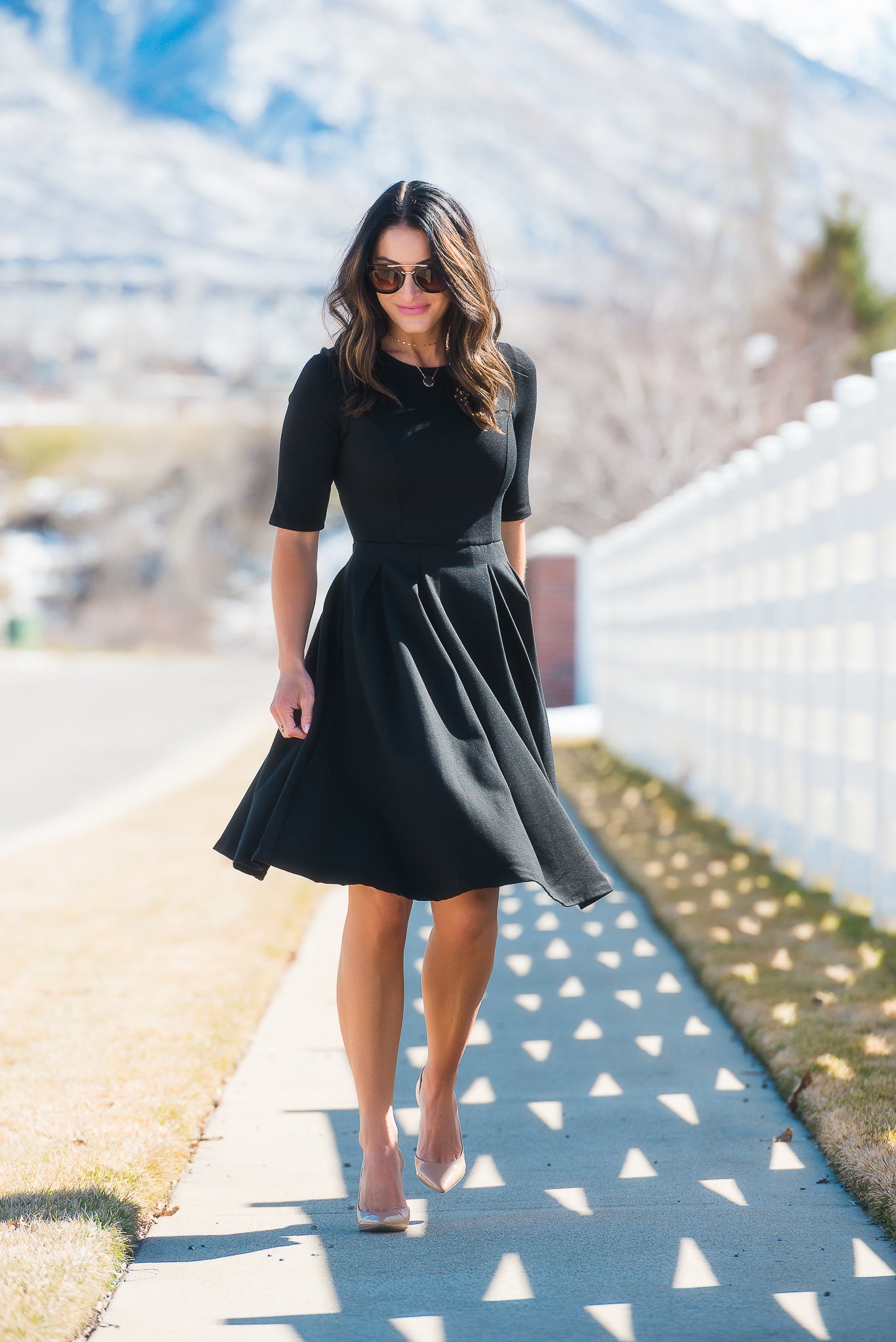 modest black dress